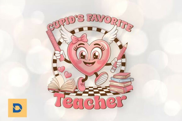 Cupid's Favorite Teacher: A Charming Embroidery Design