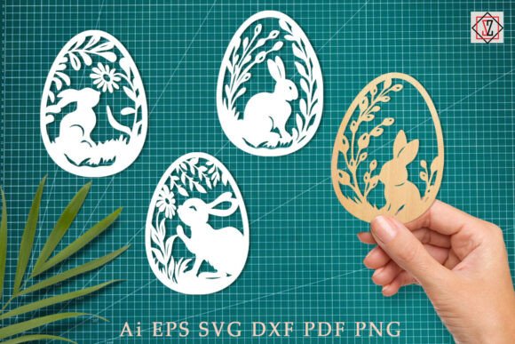 Easter Bunny Papercut Eggs: A Charming SVG Set