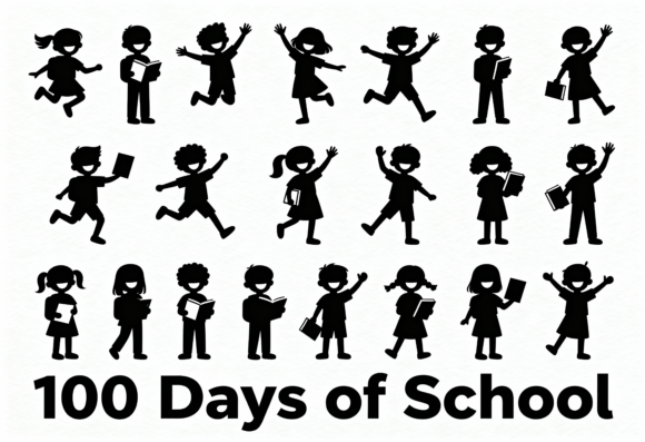Exploring 100 Days of School Kids Silhouettes SVG
