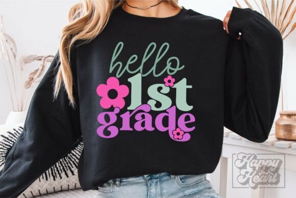 Hello 1st Grade Teacher Shirt Design