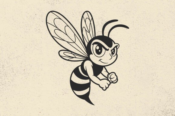 Hornet Bee Mascot SVG for Sports and School