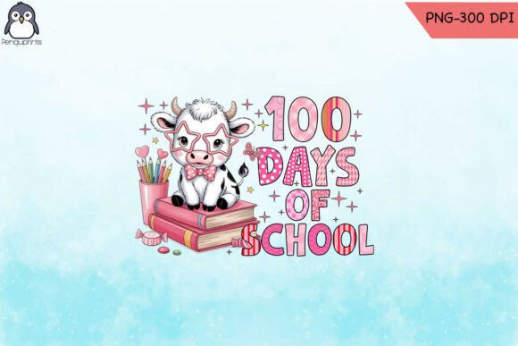 Review: 100 Days of School Cute Cow Pink PNG