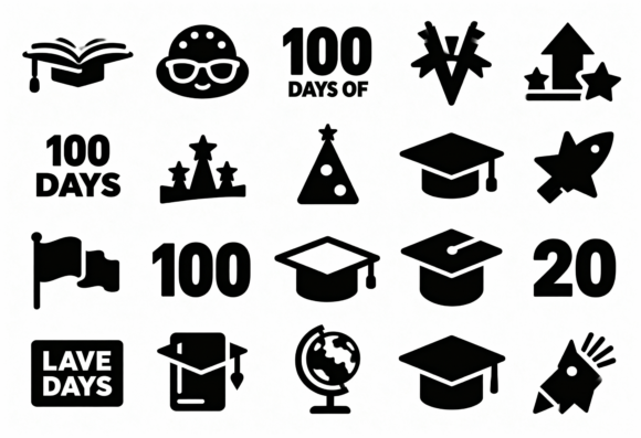 Review: 100 Days of School Icon Set SVG