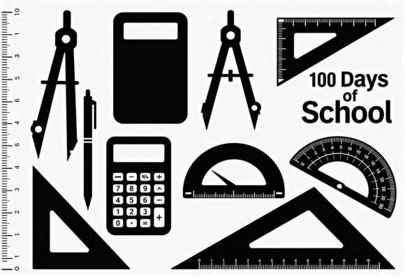 Review: 100 Days of School Math Tools Clipart