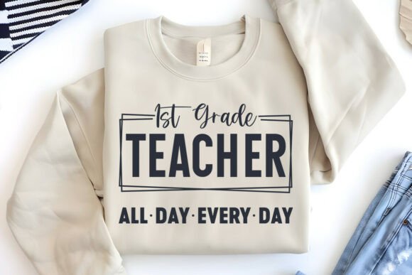 Review of 1st Grade Teacher All Day SVG