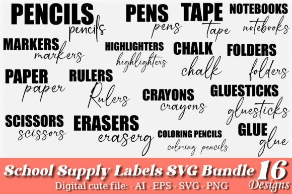 Review: School Supply Labels SVG Bundle
