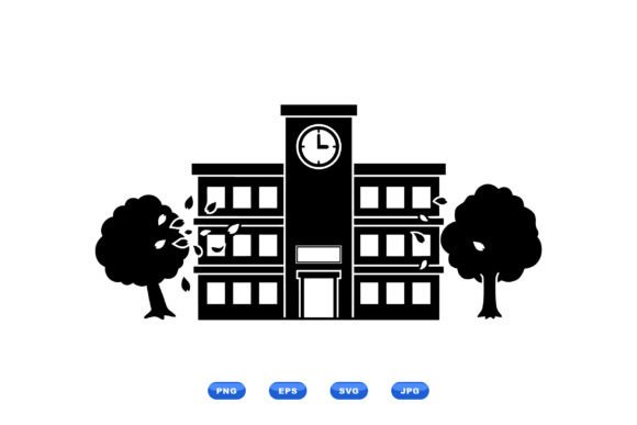 School Building Silhouette SVG: A Versatile Embroidery Design