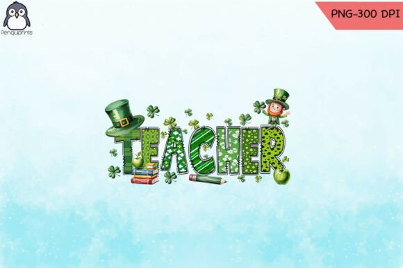 St Patrick Day Teacher Lucky Clover PNG