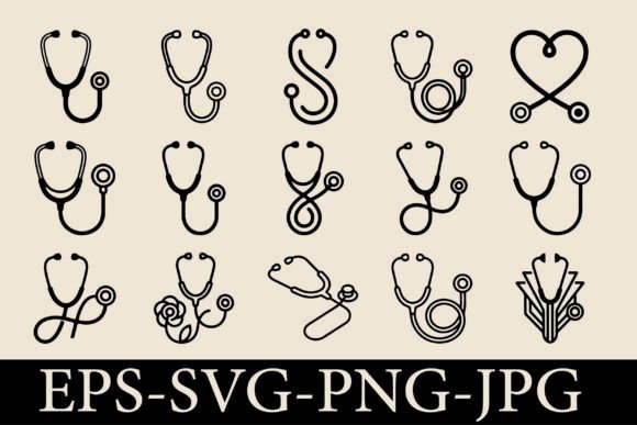 Stethoscope SVG for Medical-Themed Embroidery