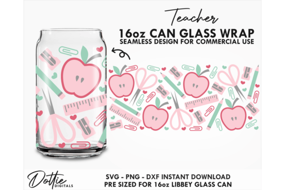 Teacher 16oz Libbey Glass Can Wrap SVG Review