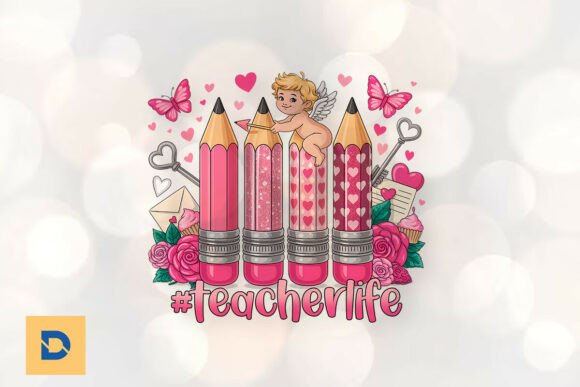 Valentine Pencils Teacher Heart PNG: A Versatile Design